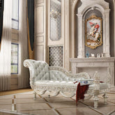 ACME Sandoval Beige PU & Champagne Finish Sandoval Bench Model BD01492